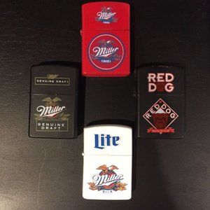 MILLER,MILLER LITE,MILLER GENUINE DRAFT & RED DOG OIL LIGHTERS Cigarette/Cigar